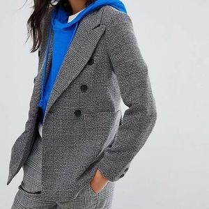 Miss Selfridge Plaid Blazer